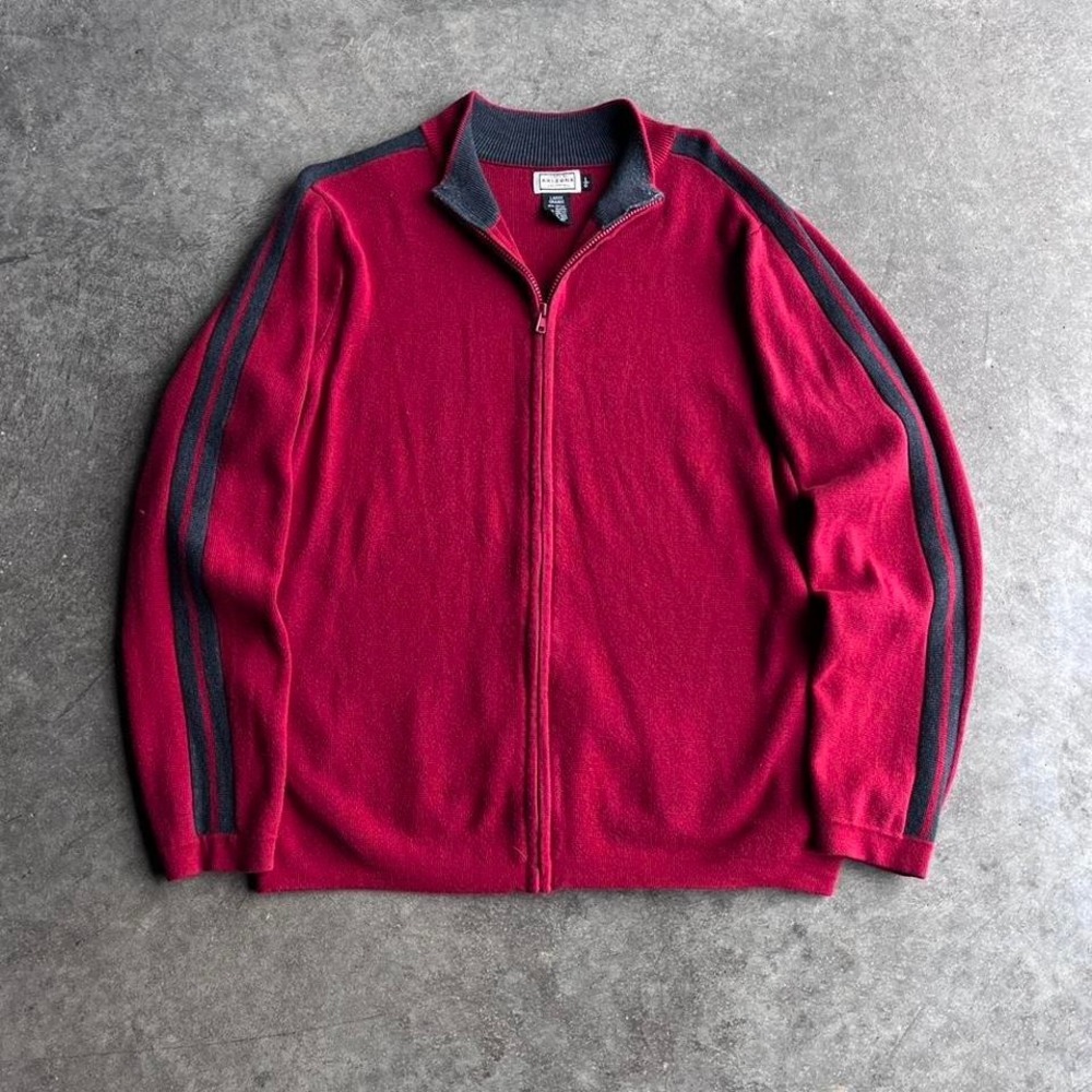 2000s arizona striped knit‎ zip up
